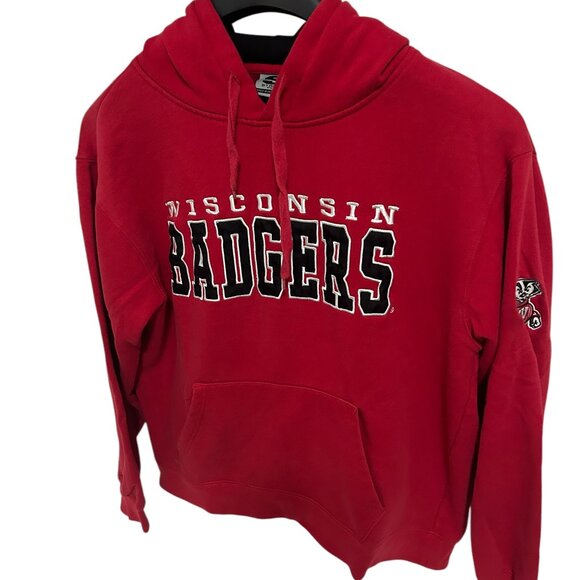 Wisconsin Badgers Hooded Sweatshirt Stadium Athletics Size Large Red - Picture 2 of 7
